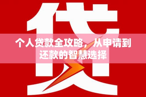 勐海个人贷款全攻略，从申请到还款的智慧选择