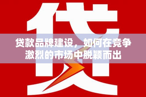 勐海贷款品牌建设，如何在竞争激烈的市场中脱颖而出