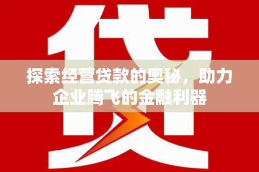 勐海探索经营贷款的奥秘，助力企业腾飞的金融利器
