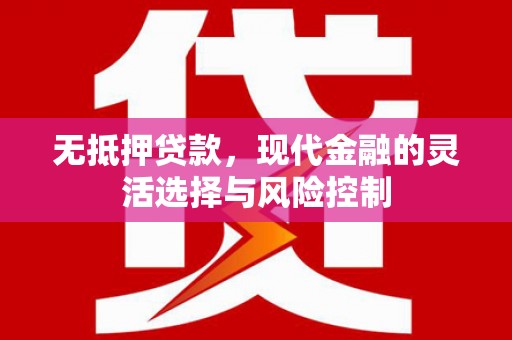 勐海无抵押贷款，现代金融的灵活选择与风险控制