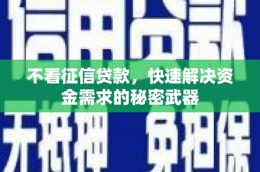 勐海不看征信贷款，快速解决资金需求的秘密武器