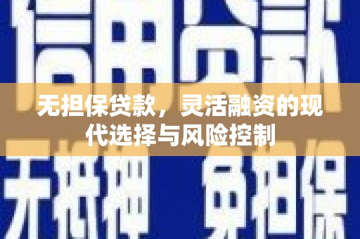 勐海无担保贷款，灵活融资的现代选择与风险控制