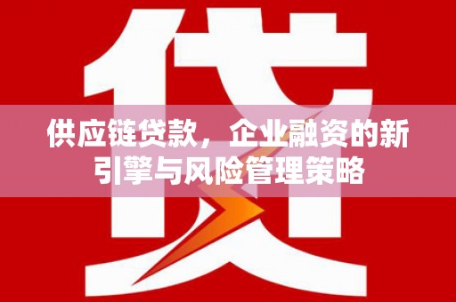勐海供应链贷款，企业融资的新引擎与风险管理策略