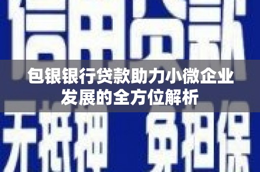 勐海包银银行贷款助力小微企业发展的全方位解析