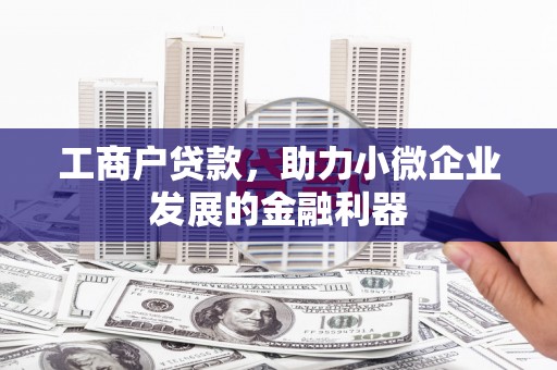 勐海工商户贷款，助力小微企业发展的金融利器