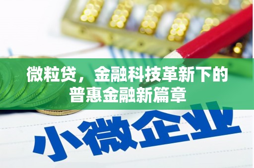 勐海微粒贷，金融科技革新下的普惠金融新篇章