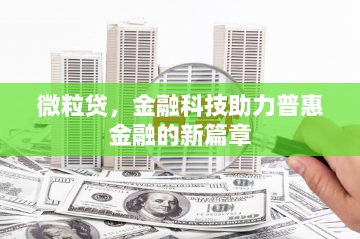 勐海微粒贷，金融科技助力普惠金融的新篇章