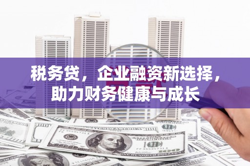 勐海税务贷，企业融资新选择，助力财务健康与成长